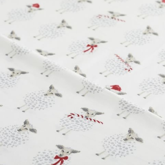 **Pottery Barn Merry Sheep King Christmas Holiday Cotton Percale Pillowcases - Picture 6 of 8